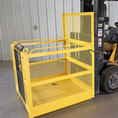 metal box to lift people up on forklift|osha forklift man basket.